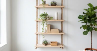 DIY Hanging Rope Shelves